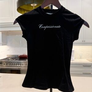 Compassionate Black Women's Short Sleeve Top